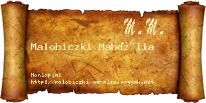Malobiczki Mahália névjegykártya